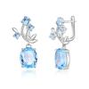 Креативный дизайн, серьги с небесно-голубым топазом, серебро 925 пробы, натуральный драгоценный камень, изысканные украшения для женщин, хороший подарок