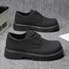 Мужские весенне-летние 25 лет универсального повседневного комфорта платформа шнуровка однотонный модный шов мужские повседневные кожаные туфли