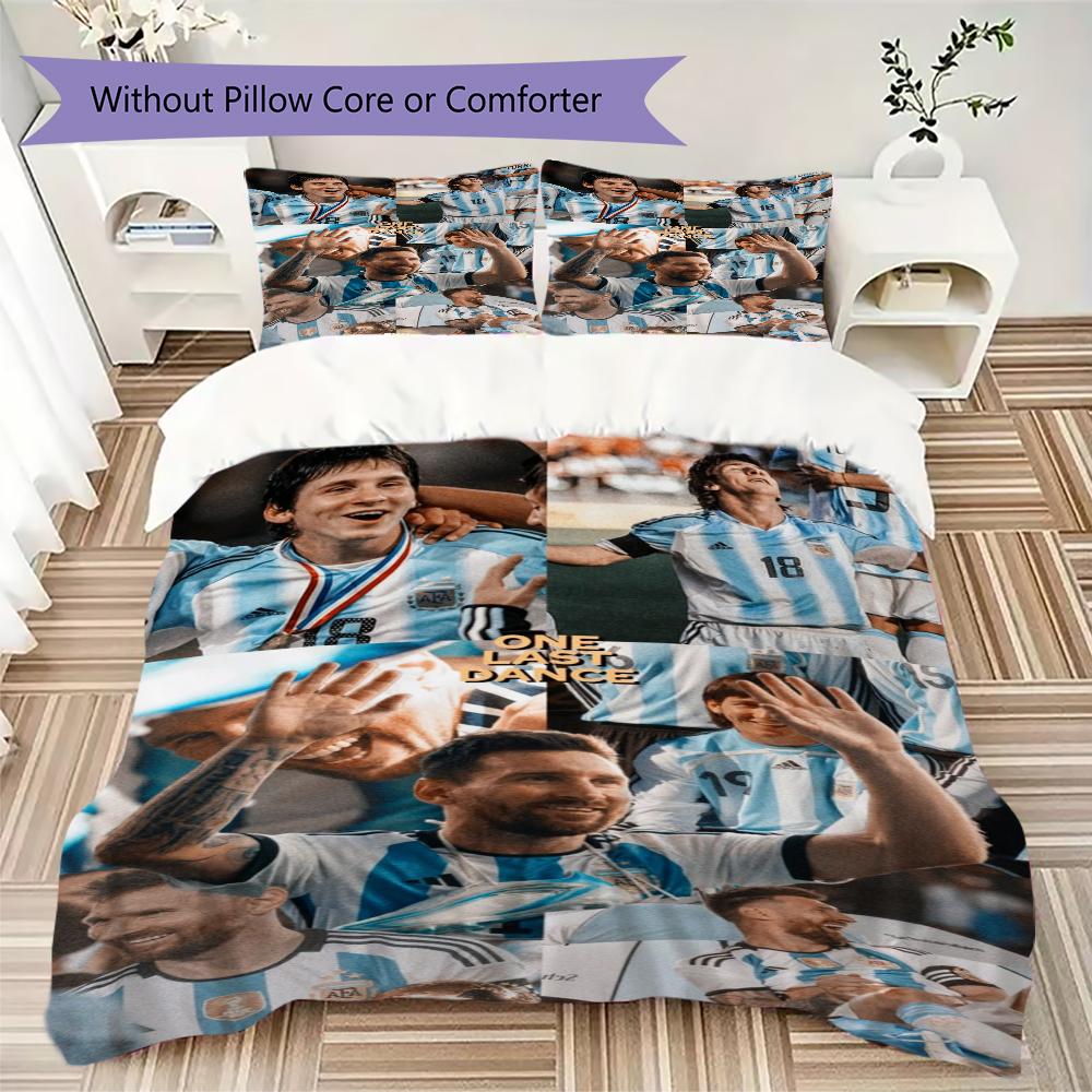 Lionel Messi Soccer Legend Threepiece Set 1 Duvet Cover 2 Pillowcase Without Core Without Core Bedding Set Soft And Comfortable