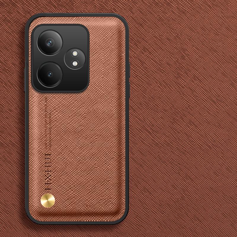 Роскошный чехол из натуральной классической кожи с текстурой для Realme GT 6T 6 Fusion Ultra, защитный чехол, легкий защитный чехол с полной защитой