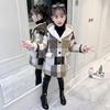 Woolen Coat Winter Fleece Middle and Big Children's Plaid Winter Clothes