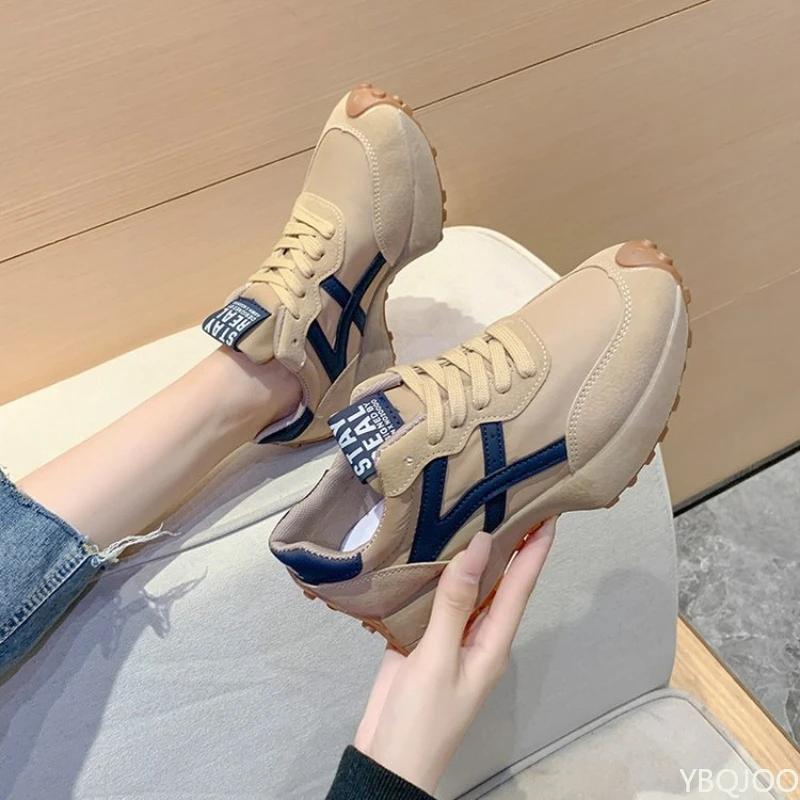 Spring Autumn New Luxury Shoes Casual Platform non slip footwear Fashion Running Sports Shoe Womens Thick soled Leather Sneakers