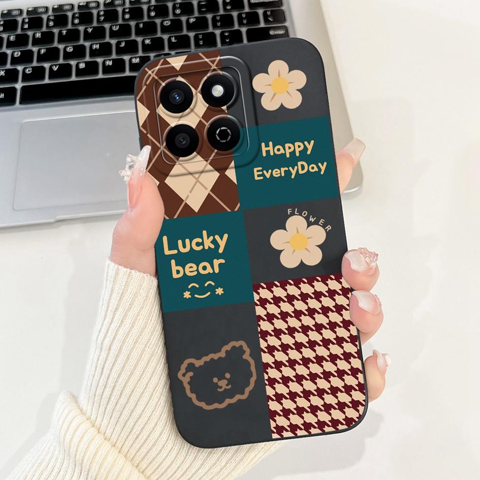 For Honor X7c 4G Case ALT-LX2 Shockproof Cover Sweet Girls Love Heart Soft Liquid Silicone Phone Cases For Honor 200 Smart Coque