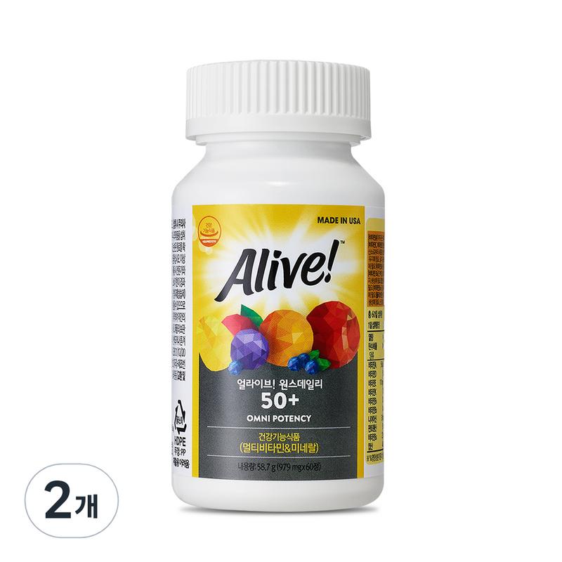 Alive Once Daily Мультивитамины 50+, 60 таблеток, 2 упаковки