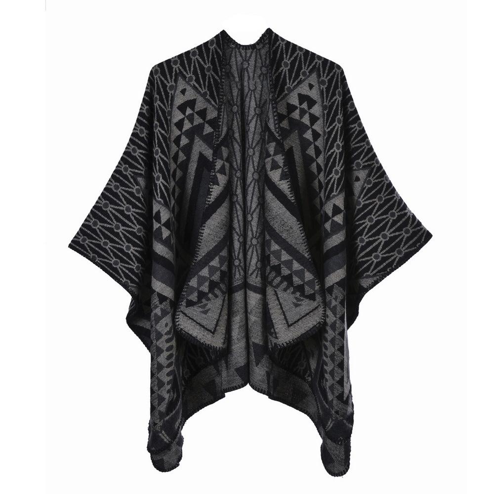 Ponchos Coat Cashmere Scarves Women Winter Warm Shawls And Wraps Pashmina Thick Capes Blanket Femme Scarf