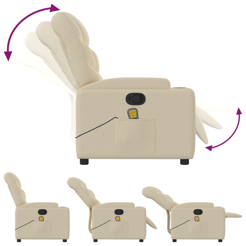 Massage Relax Chair Cream Colored Fabric