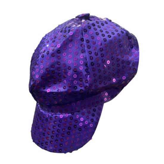 Блестящая кепка с пайетками, унисекс, шляпа для вечеринок, солнцезащитный козырек с длинными полями для взрослых и детей, кепка для выступлений на сцене, головной убор для уличных танцев