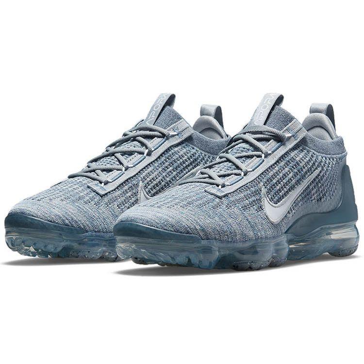 Nike Air VaporMax 2021 Flyknit Armory Blue Мужские кроссовки Светло-Дымчато-Серый Металлик-Серебристый Белый DH4084-400