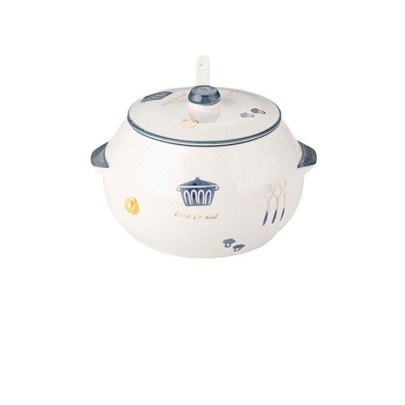 Керамическая емкость для свиного масла, украшение для дома, термостойкая, новая, большая, с крышкой-ложкой, интегрированная, с разбрызгивателем масла, кухонная кастрюля для приправ