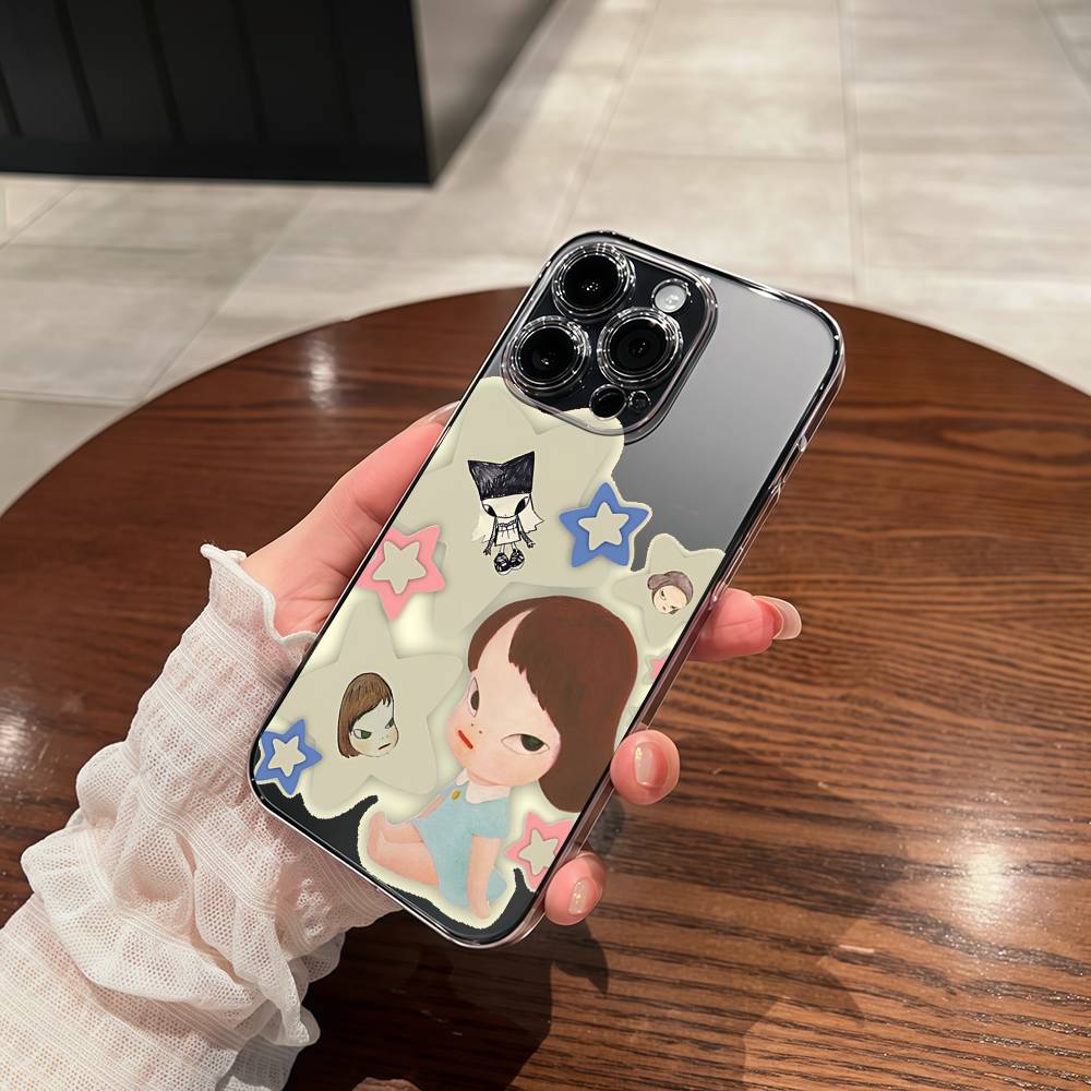 Чехол для телефона Yoshitomo Nara для iPhone 16e 16 15 14 13 12 11 Mini Pro Max Прозрачный противоударный чехол
