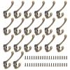 10/20Pcs Coat Hooks Bathroom Wall Mounted Dual Coat Rack Bronze Vintage Clothes Hanger Towel Kitchen Key Hook
