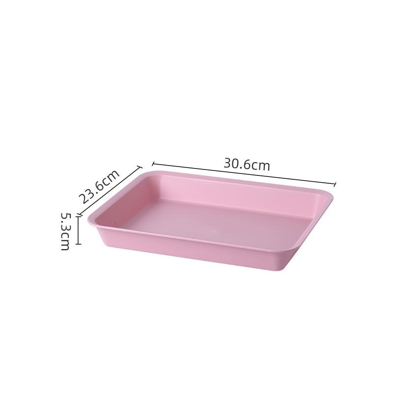 Nordic Plastic Tea Fruit Dessert Serving Tray Rectangular Kitchen Food Cake Plate Dinnerware Table Dining Organizer