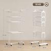 Foldable 4-Tier Clothes Drying Rack with Wheels, Side Wings and Steel Frame, White