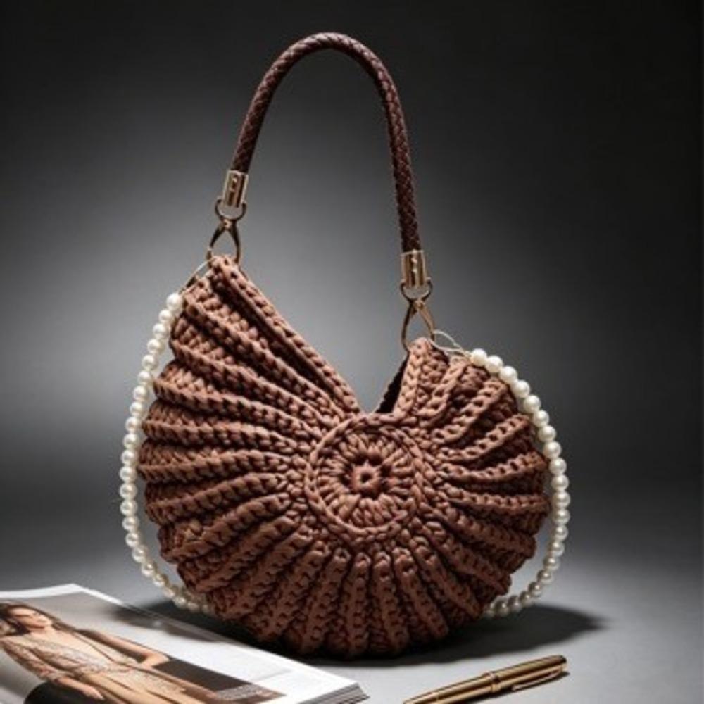 Handmade Woven Seashell Crossbody Bag for Women with Shoulder Strap - Ready-Made Beach Conch Purse, Available in Multiple Colors