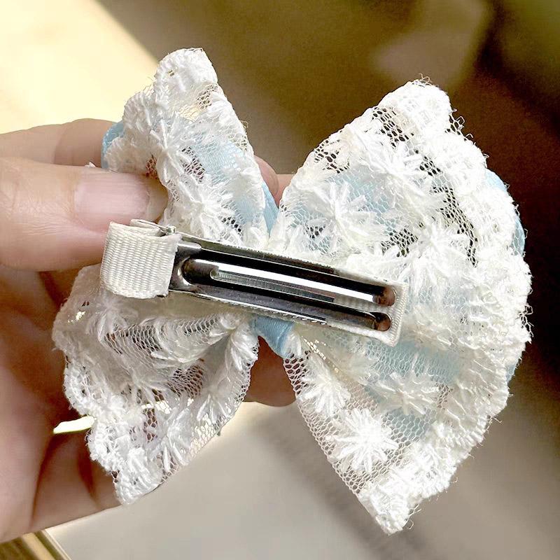 2 шт./компл. кружевные банты детские заколки для волос сладкие ленты для девочек-малышей принцессы шпильки милые аксессуары для волос для девочек сбоку