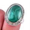 Natural Malachite Gemstone 925 Solid Sterling Silver Jewelry Ring Size 8 k7F87