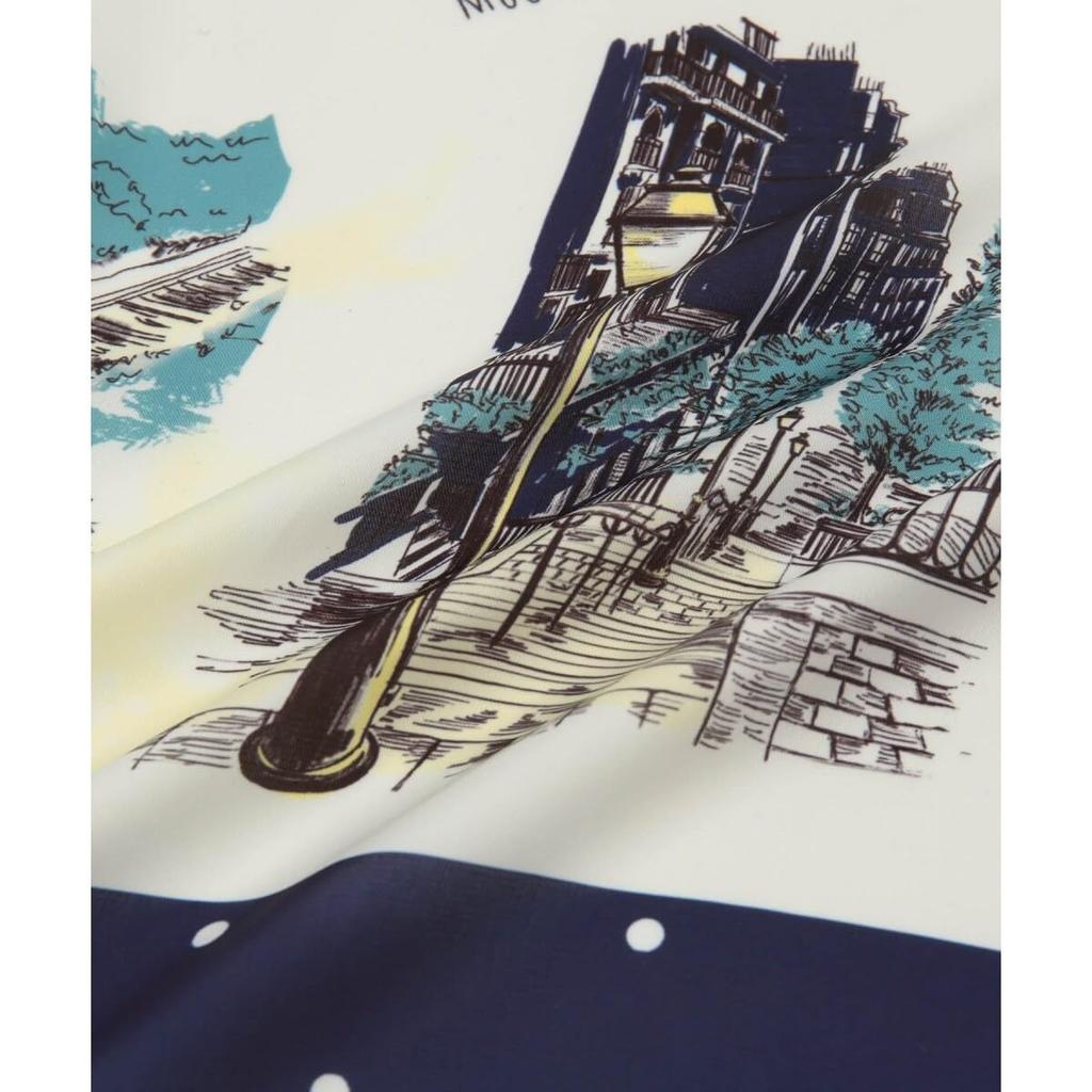 Picnic PARIS Cityscape Brown F [Rope Passage] Scarf, (22),