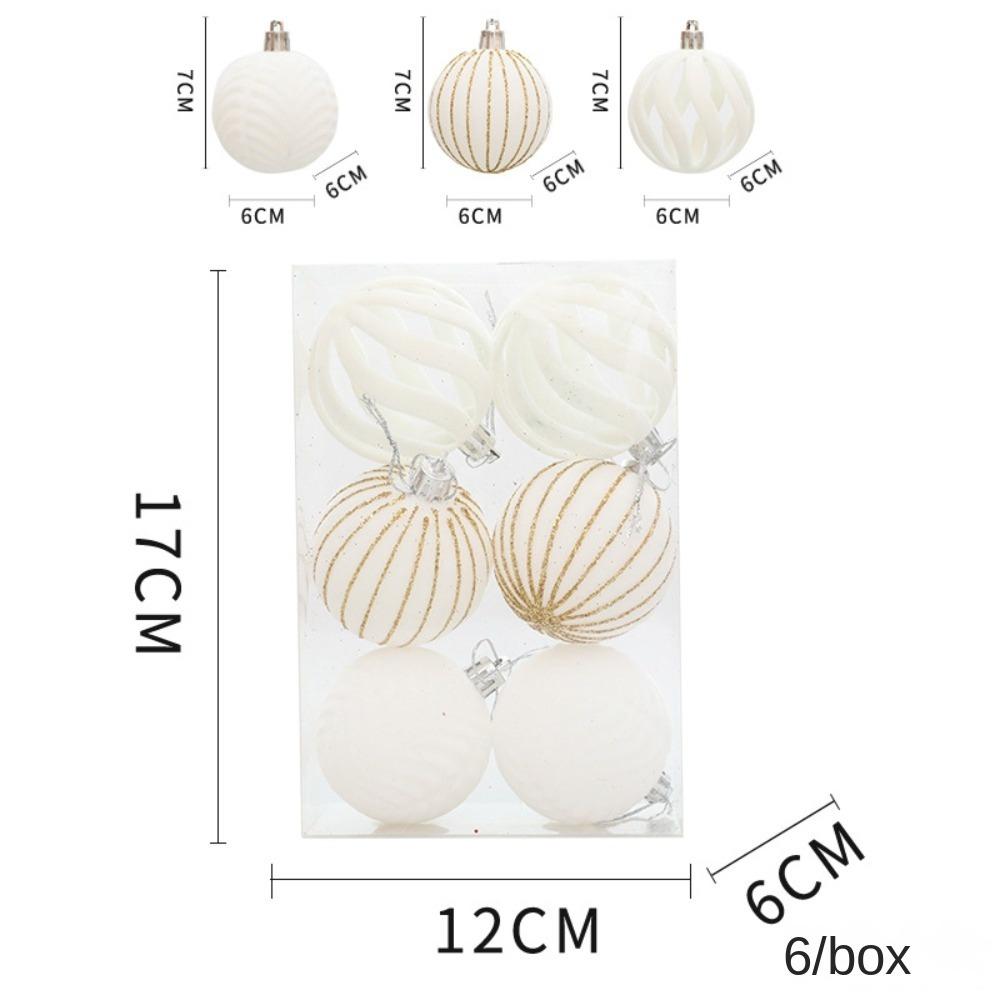 6pcs/Box DIY Crafts Painted Christmas Gifts Boxes Pendant Plastic Christmas Gift