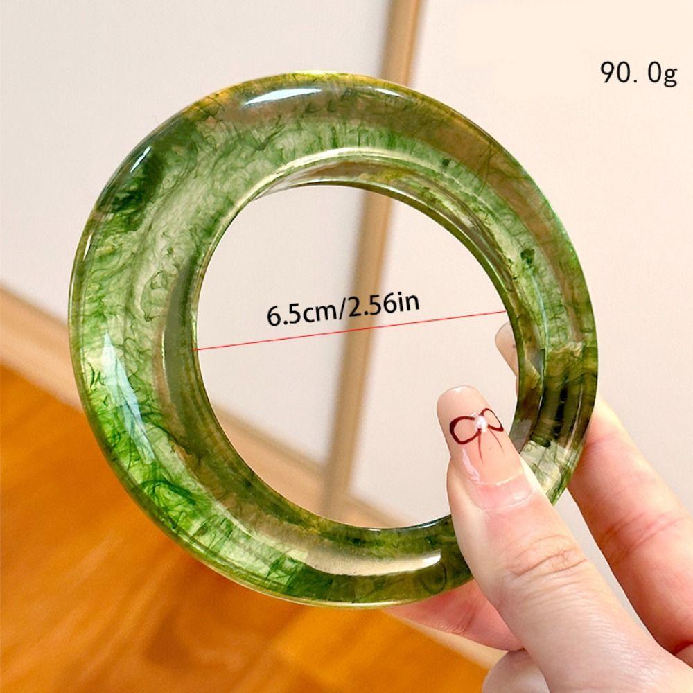 Bohemian Irregular Wide Bracelet Geometric Retro Hand Ring Unique Chunky Resin Bangle Gift