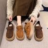 Женская обувь 2024 года, осенняя платформа, удобная, противоскользящая, одинарная, новая, японская, с пряжкой на ремне, увеличивающая рост, уличные мокасины