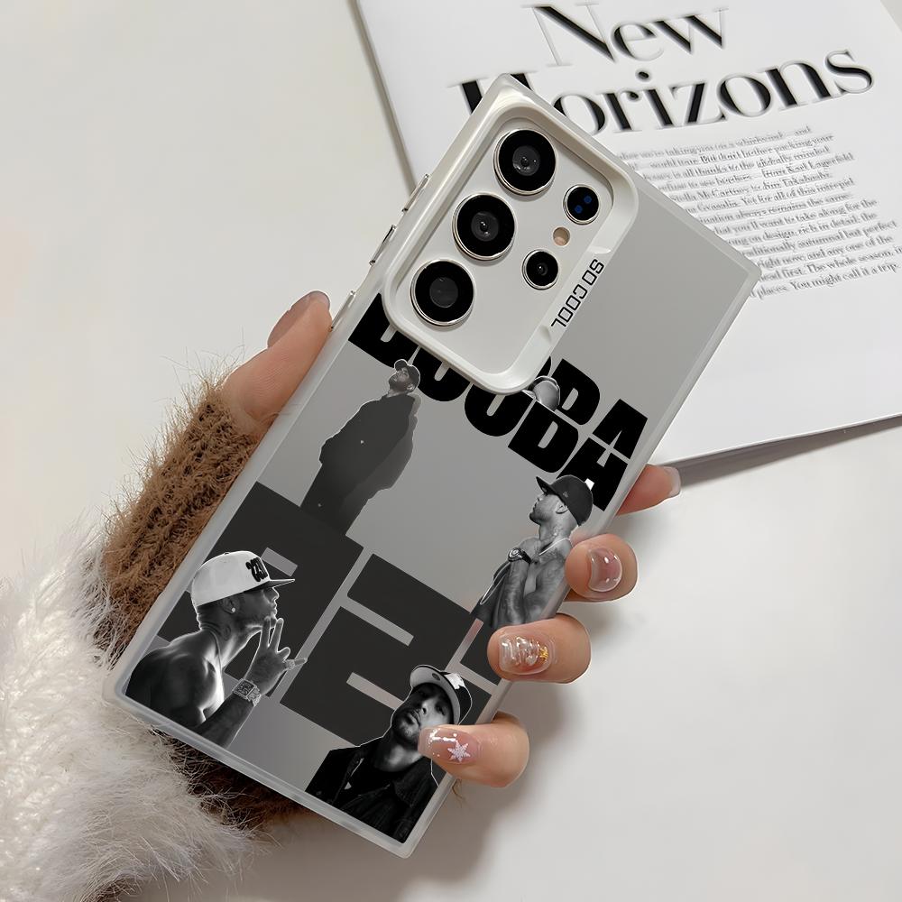 B-Booba Singer Phone Case For Samsung Galaxy S25 Edge S24 S23 S22 S21 S20 Ultra Funda Silicone Silver Cover