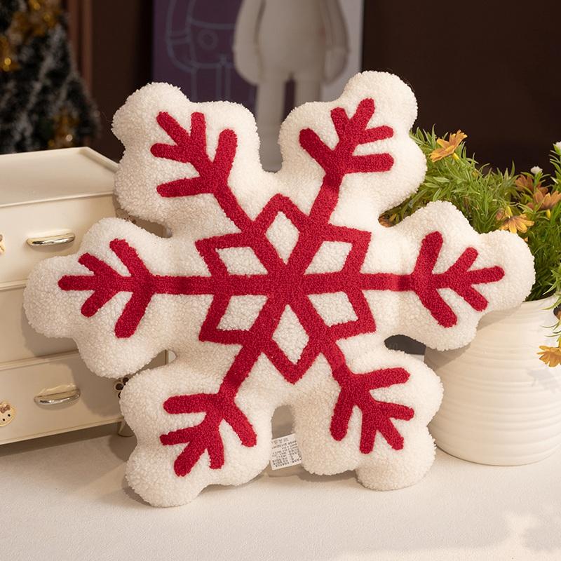 2042Cm Cartoon Christmas Snowflake Plush Toy Pillow Classic Soft Winter Snow Plush Toy Home Decor Christmas Gift For Children