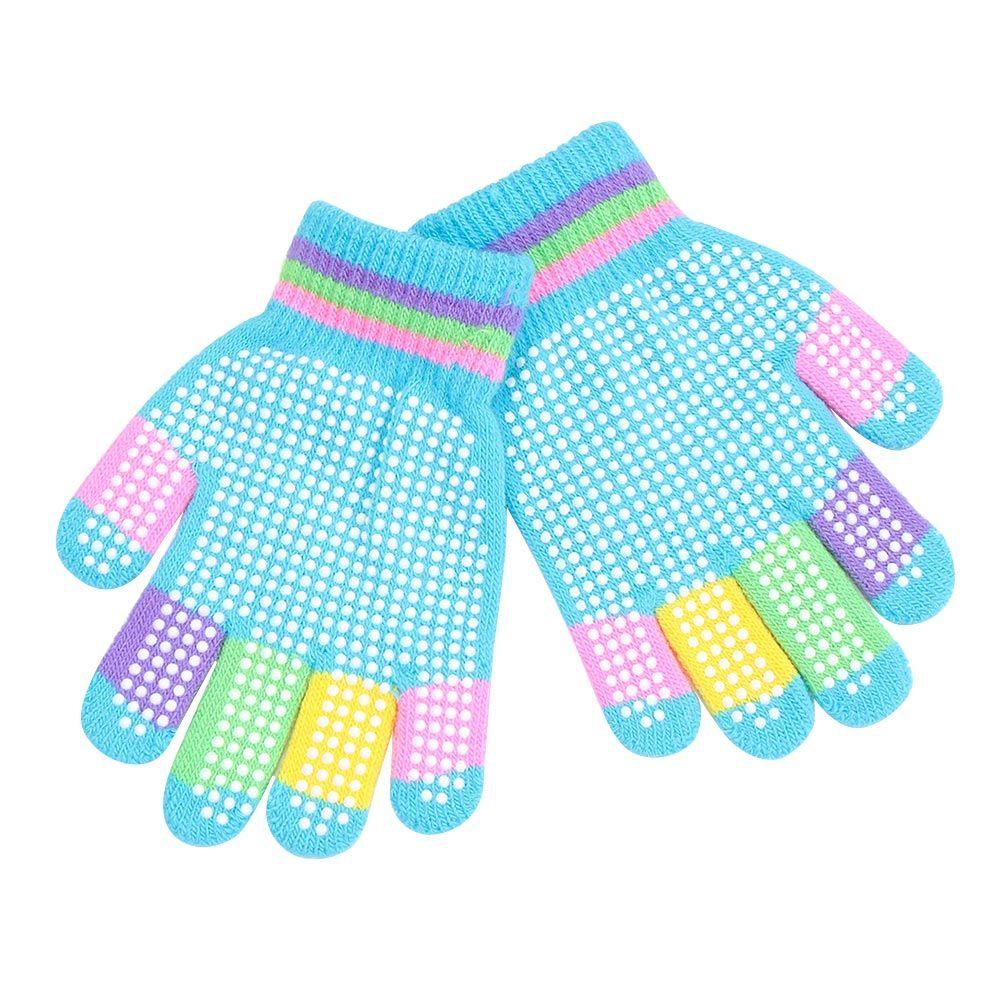 Candy Color for Kids Acrylic Knitted Gloves Antiskid Winter Glove Full Finger Mittens