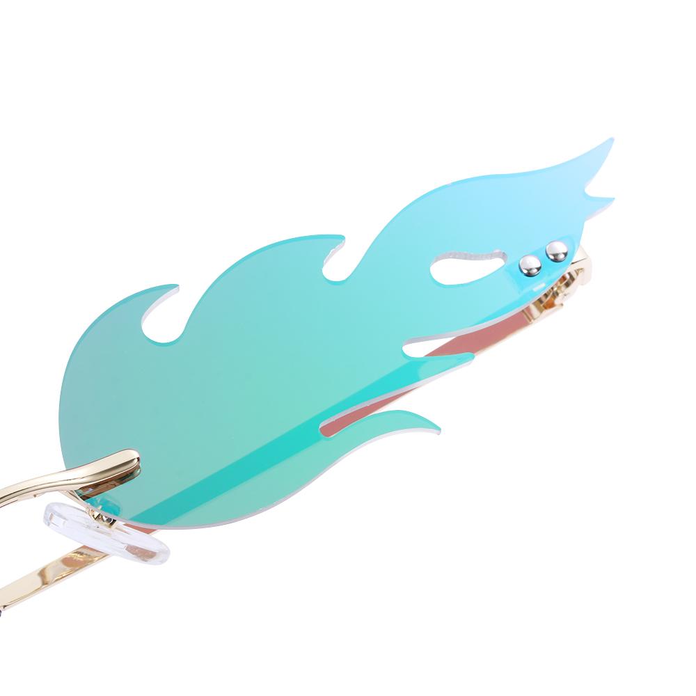 UV 400 Narrow Sunglasses Eyewear Rimless Fashion Sunglasses Fire Flame Wave Sun Glasses