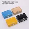 Flip Cover Buckle Iron Box Metal Fishhook Organizer Case  Fishing Accessories