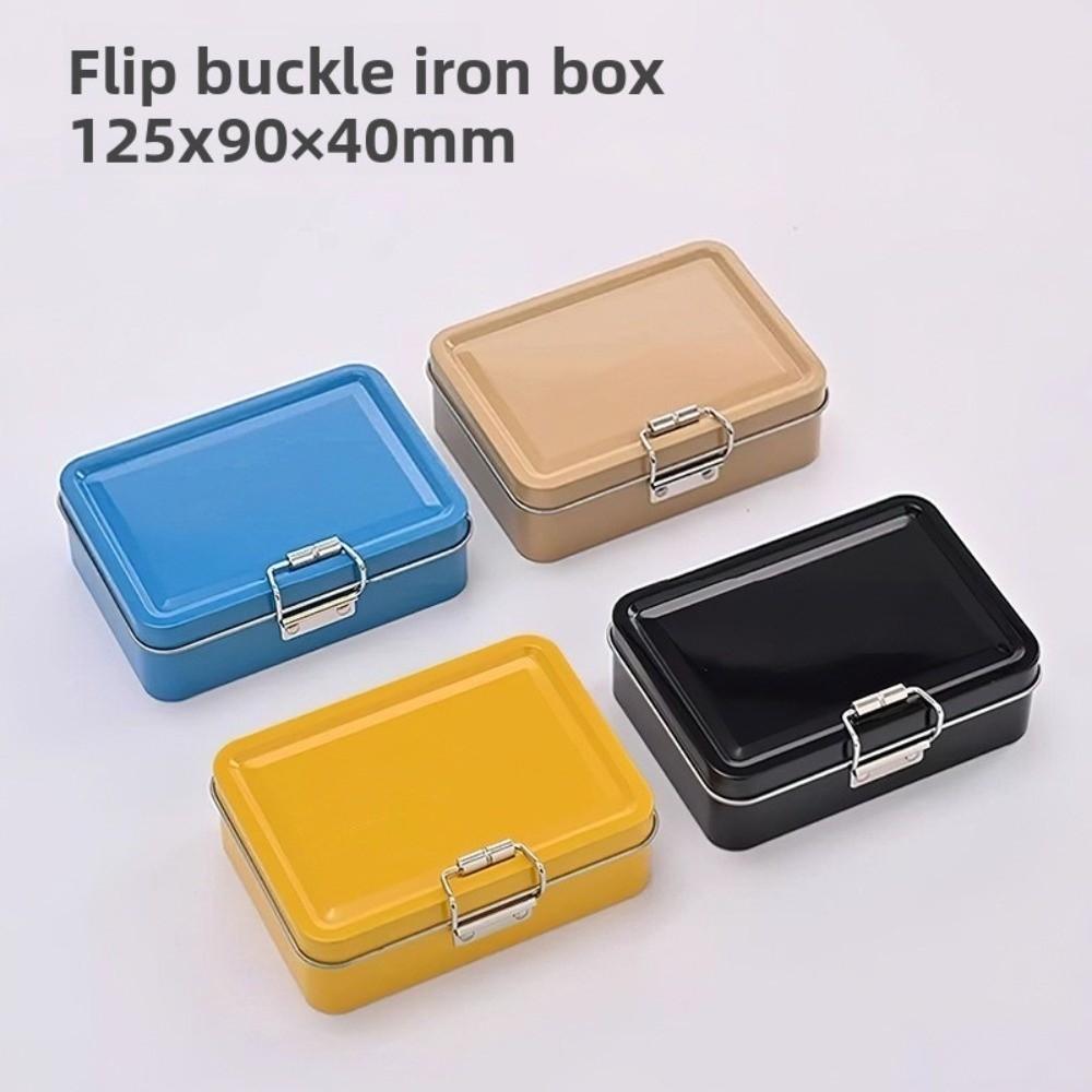 Flip Cover Buckle Iron Box Metal Fishhook Organizer Case  Fishing Accessories