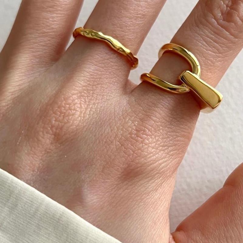 Кольцо с полым геометрическим асимметричным узором для женщин и мужчин, личность, мода, простые аксессуары, ювелирные изделия, подарки, оптовая продажа