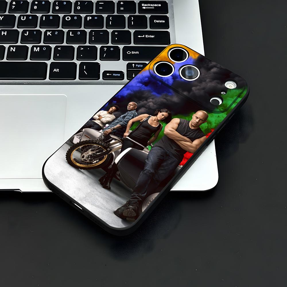 F-Быстрый И F-Яростный Чехол Для Телефона Для IPhone 17 Air 16 E Pro Max 15 14 13 Mini 12 Pro 11 Max Plus Черный Мягкий Чехол
