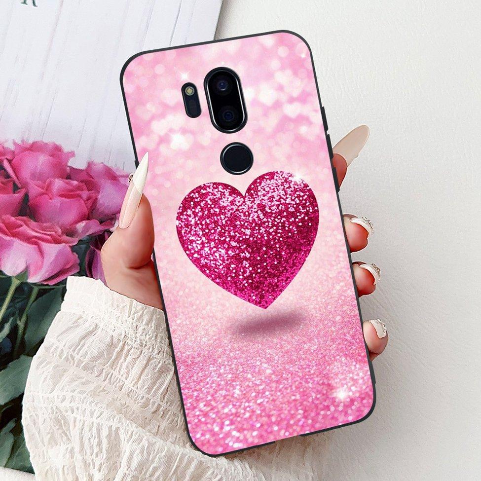 Чехол для LG G7 ThinQ Черный Силикон Милый Кот Модные Цветы Крутая Расписная Задняя Крышка Для Телефона LG G7ThinQ LMG710EM