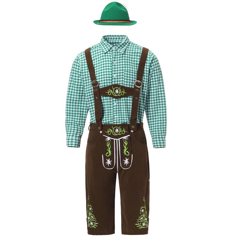 M-XXL Костюм для Октоберфеста Октоберфест, Мюнхен, подтяжки, мужской клетчатый костюм, пивная вечеринка