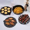 Силиконовый вкладыш для аэрофритюрницы, набор из 4 штук, многоразовый коврик для выпечки, термостойкий поддон, антипригарные аксессуары для корзины аэрофритюрницы для выпечки