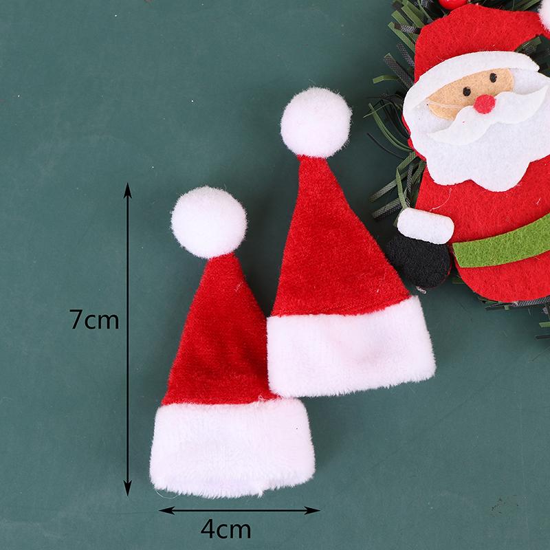 2Pcs Dollhouse Miniature Christmas Santa Claus Hat Doll Accessories Red Hat Xmas Home Decor Xmas Hat for Children Xmas Gift
