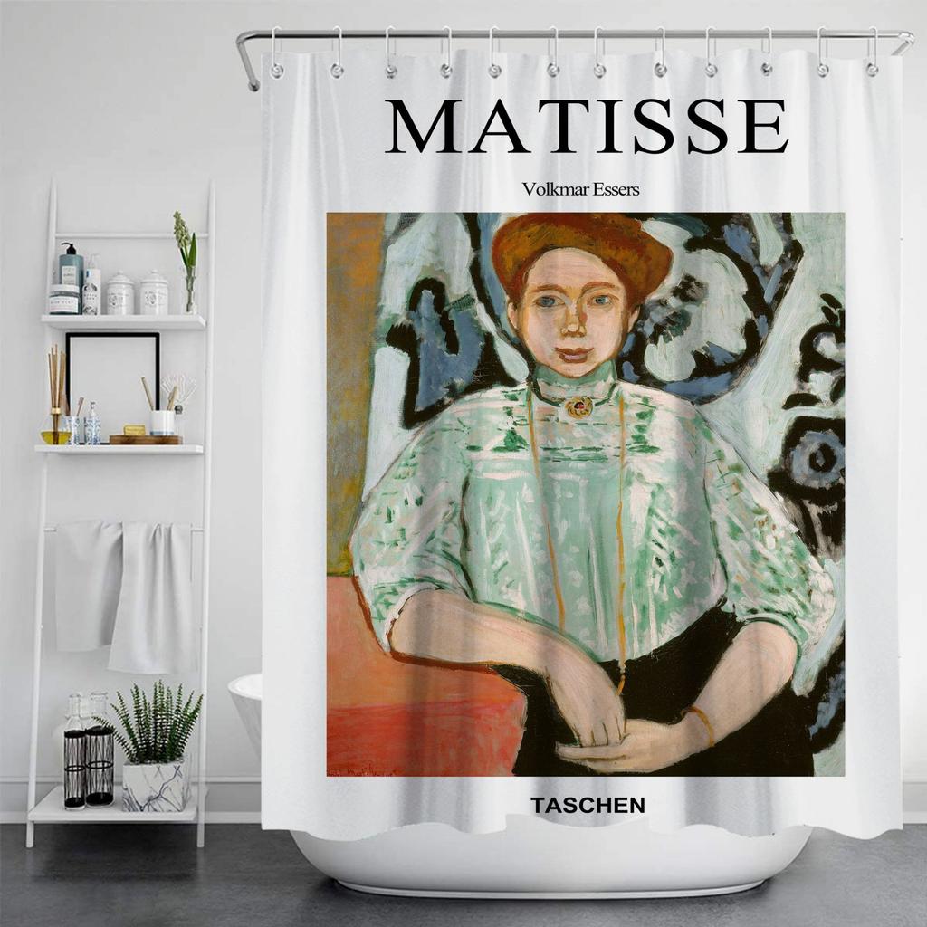 Знаменитая Картина Водонепроницаемая и Плесень-стойкая Шторка для Душа Нордический Стиль Набор Шторок для Душа Крючки Домашний Декор Занавески для Ванной