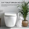 Cat Toilet Brush Holder and Scrubber Toilet Bowl Brush Cute Ceramic Holder for Corner Maintenance Household RV Crevice Hygiene