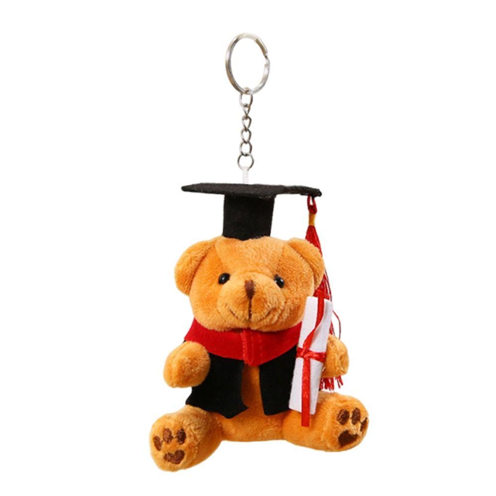 12cm Glasses Bear Doctor Bear Plush Toy Cartoon Bag Hanging Pendants Graduation Gift Graduation