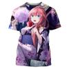 Летняя футболка Quintessential Quintuplets в стиле аниме для девочек Nakano Nino с 3D принтом, повседневные модные футболки с короткими рукавами, мужская одежда