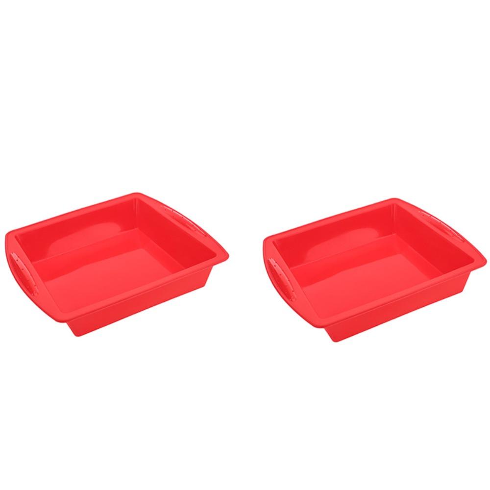 2PCS Heat Resistant Cake Baking Pan Flexible Dessert Baking Mold Multifunctional Bread Mold Oven