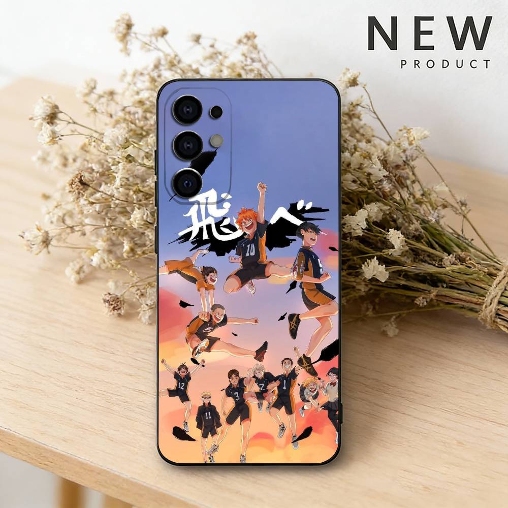 Аниме H-haikyuu обои Чехол для телефона Для Samsung S26,25,24,21,22,23,30,20,Ultra,Plus,Fe,Lite Черный Мягкий Чехол