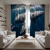 2 шт. HD глубоководный кит декоративная занавеска с синей завязкой цифровая печатная занавеска украшение для дома стиль украшение гостиная спальня