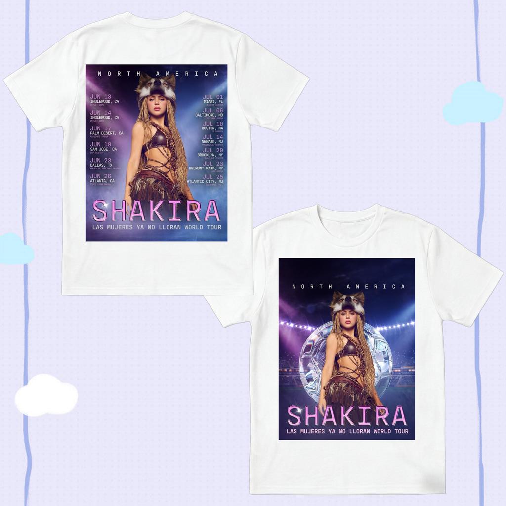 Shakira 2026 Las Mujeres Ya No Lloran World Tour Unisexs TShirt Unisex ONeck 100 Cotton Short Sleeve Y2k Oversized Popular Tee