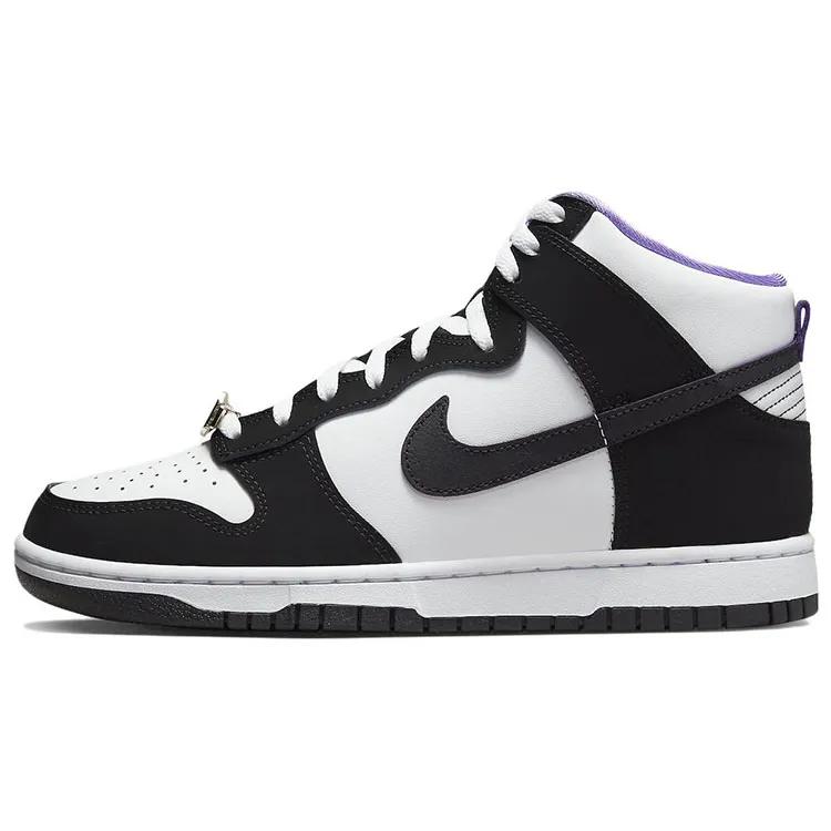 Nike Men's Dunk High Premium EMB 'World Champ' (Unisex) Black / White / Action Grape / Black Skate Shoes DR9512 001