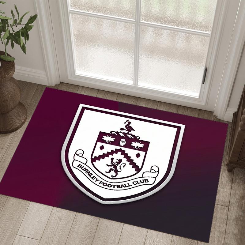 Burnley Football Design Crystal Velvet Carpet Cozy Non?Slip Printed Rug For Bedroom Living Room Entrance