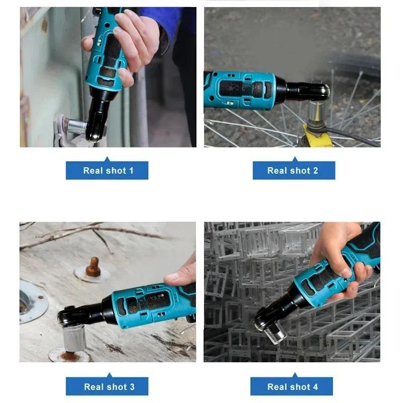 3/8-дюймовый беспроводной портативный ударный гайковерт, перезаряжаемый электрический гайковерт, угловые храповые ключи, ударный гайковерт, электроинструмент