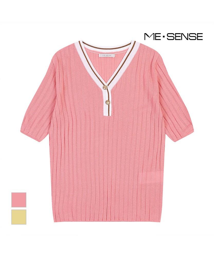 MESENSE V-Neck Short Sleeve Knit_Mb45Knm611Z