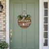 2D Flat 2D Round Welcome Sign Retro Style Hanging Wooden Board New Round Doorplate  Home Decor