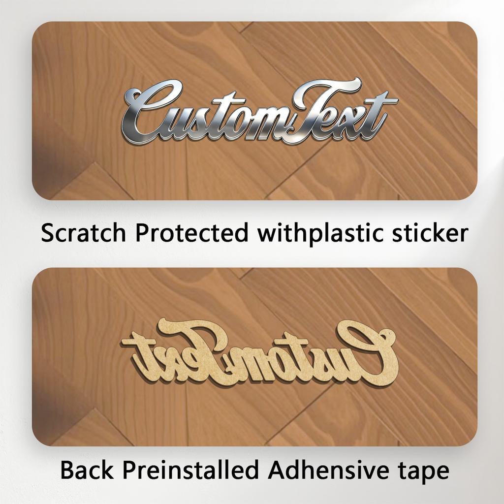 Stainless Steel Waterproof Custom Text Font 3d Metal Stickers Car Body Decal Creative DIY Decaration Silver Color Accessories